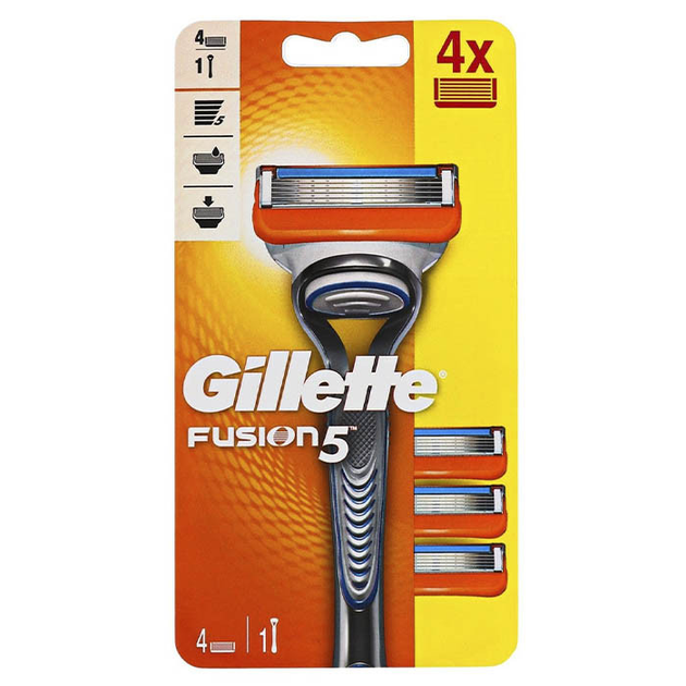 Станок для бритья Gillette Fusion с 4 сменными кассетами – низкие цены ...