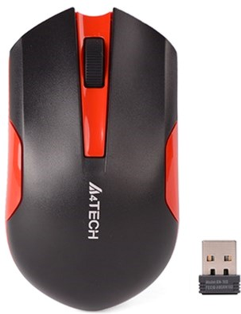 Миша A4 Tech G3-200N Wireless Black/Red (4711421929585) - зображення 1