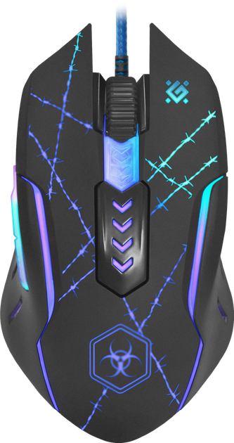 Игровая проводная мышка Defender Doom Forced GM-020L 6кн 3200 dpi с ковриком RGB Black (52020) - Фото 1 Игровая проводная мышка Defender Doom Forced GM-020L 6кн 3200 dpi с ковриком RGB Black (52020) - изображение 1