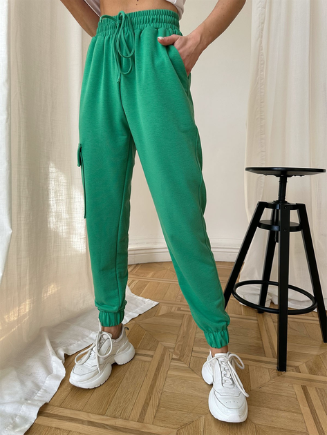 Акція на Спортивні штани жіночі ISSA PLUS 13718 XL Зелені від Rozetka