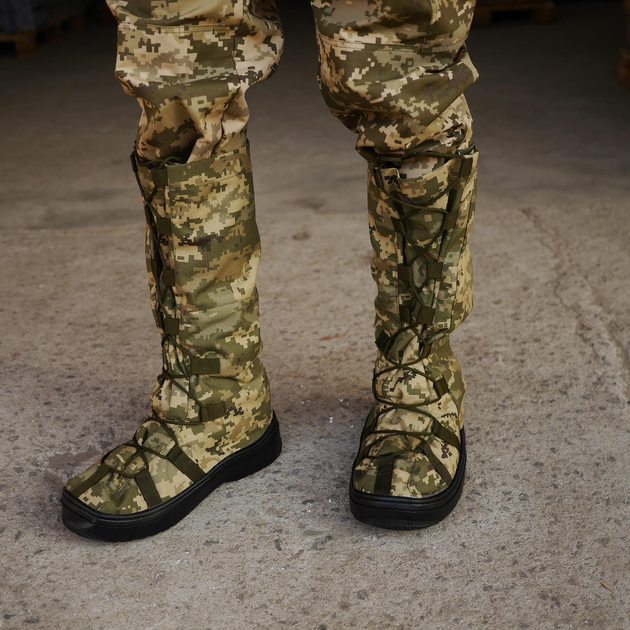 Тактические Бахилы водонепроницаемые, Военные гамаши на обувь для Защиты от Дождя Пиксель L(42-45) - изображение 1