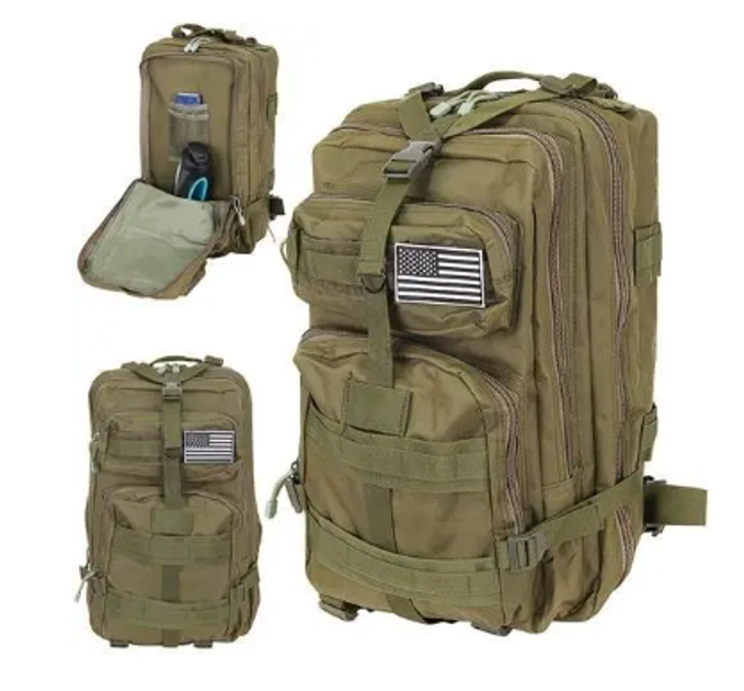 Прочный армейский рюкзак 35L зелёный - изображение 1
