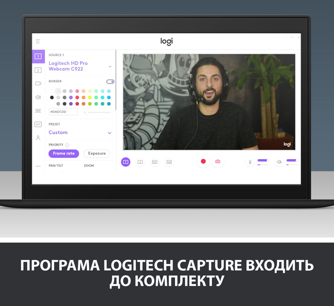 Веб-камера Logitech HD C922 Pro Stream EMEA (960-001088) - зображення 9