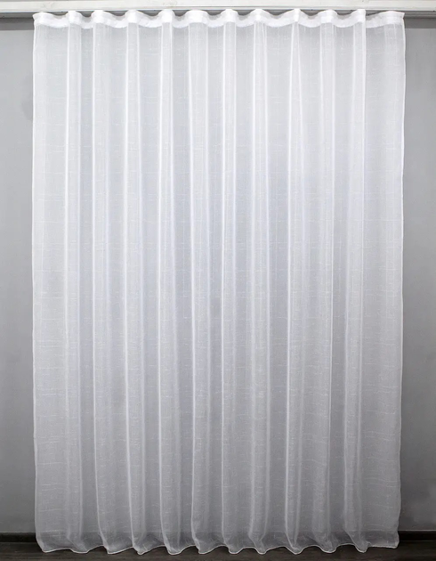 Акція на Тюль VR-Textil Льон колекція Івонна Колір білий зі сріблястим вкрапленням 3х2.5м (43-045T) від Rozetka