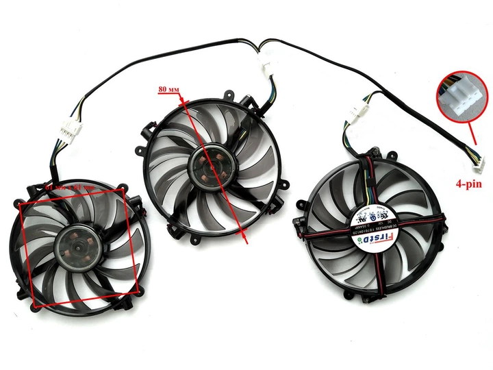 Вентилятор для видеокарты PNY LEADTEK Manli GTX 1070 Ti 1080 FirstD FD7010H12D (LED RED) комплект 3 шт (№417) - Фото 3 Вентилятор для видеокарты PNY LEADTEK Manli GTX 1070 Ti 1080 FirstD FD7010H12D (LED RED) комплект 3 шт (№417) - изображение 3