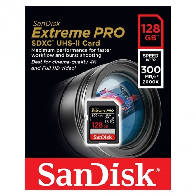 SanDisk 128GB Extreme PRO SDXC UHS-I Card - C10, U3, V30, 4K UHD, SD Card -  SDSDXXY-128G-GN4IN 128GB Card Only