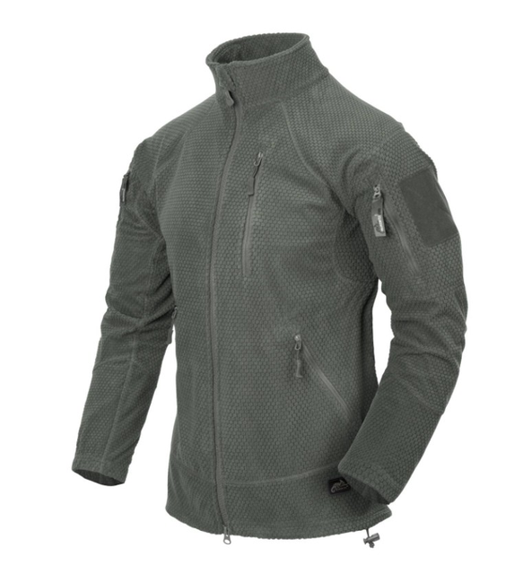 Кофта Alpha Tactical Jacket - Grid Fleece Helikon-Tex Foliage Green (Серый) 3XL Тактическая мужская - изображение 1