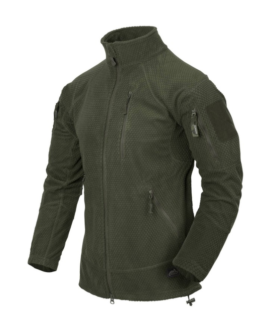 Кофта Alpha Tactical Jacket - Grid Fleece Helikon-Tex Olive Green XL (Флиска) Тактическая мужская - изображение 1