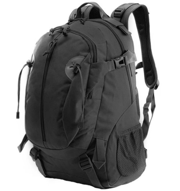 Сумка рюкзак на плечи ранец функциональный Nela-Styl mix34 Черный 35л (Alop) с системой множества карманов и отделений повседневный походной - изображение 1