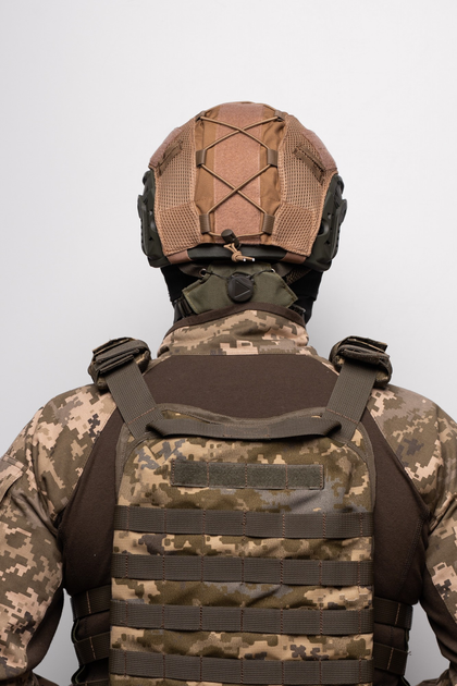 Тактический Кавер для Шлема FAST Размер XL Койот с сеткой с обеих сторон Маскировочный Чехол для Шлема - изображение 2