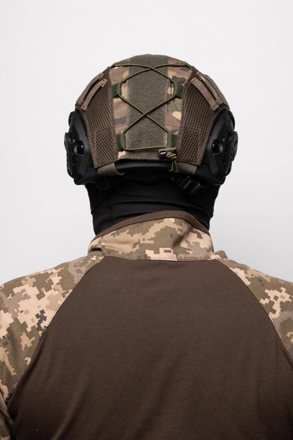 Тактический Кавер для Шлема FAST Размер М Мультикам с сеткой с обеих сторон Маскировочный Чехол для Шлема - изображение 2