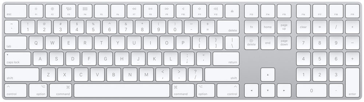Bezprzewodowa klawiatura Apple Magic z klawiaturą numeryczną Bluetooth (US English) srebrna (MQ052LB/A) - obraz 1