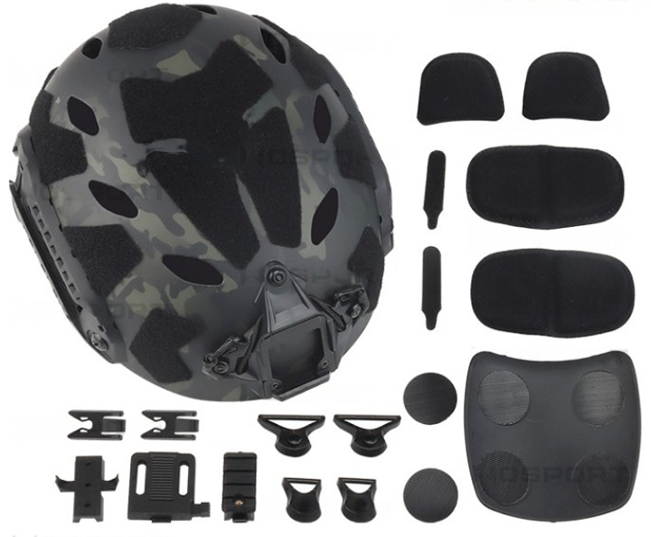 Страйкбольний шолом FAST SF SUPER HIGH CUT полегшена версія Black (Airsoft / Страйкбол) - зображення 2