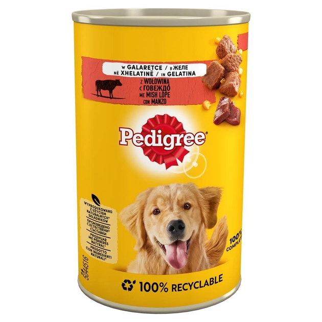 Mokra karma dla psów PEDIGREE z wołowiną w galaretce - puszka 400g (5900951015830) - obraz 1