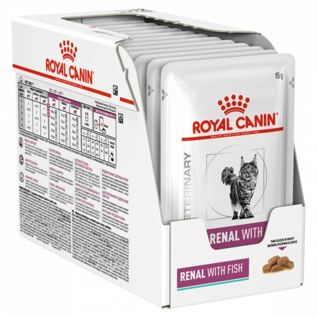 Mokra karma dla kotów z problemami nerek ROYAL CANIN Renal z rybą - saszetki 12x85g (9003579000519) - obraz 1