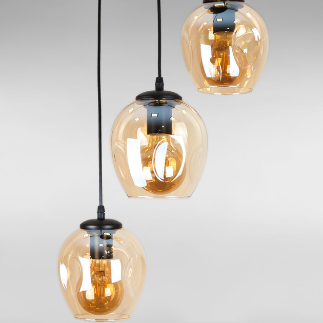Люстра подвесная Лофт Light House LS-17191F-3 BK+BR (300) черная ...