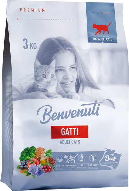 Сухой корм для котов Benvenuti Gatti говядина 3 кг (4820235901868) – в ...