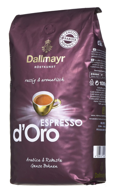 Kawa ziarnista Dallmayr Espresso d`Oro palona 1 kg (4008167154679) - obraz 1