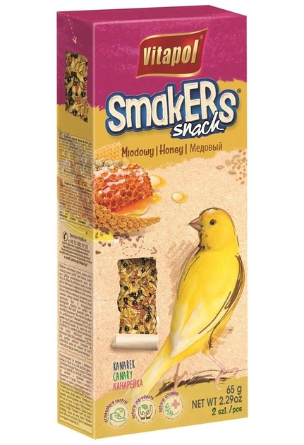 Ласощі Vitapol Smakers для канарок з медом 2 шт (5904479025067) - зображення 1