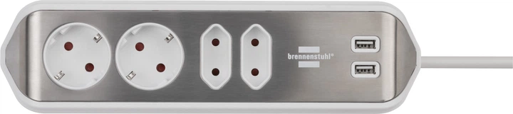 Przedłużacz Brennenstuhl Estilo 4 gniazda 2 porty USB 2 m White (1153590420) - obraz 4