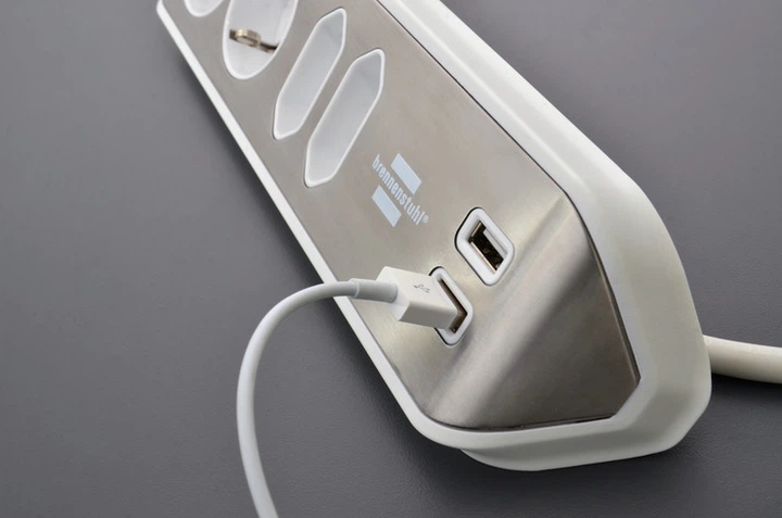 Przedłużacz Brennenstuhl Estilo 4 gniazda 2 porty USB 2 m White (1153590420) - obraz 12