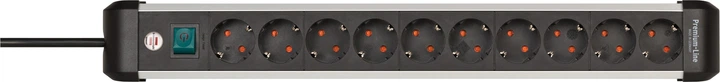 Przedłużacz Brennenstuhl Premium Alu-Line: 16 A, 3500 W, 3 x 1,5 mm², 3 metry, 10 gniazdek (4007123677412) - obraz 2