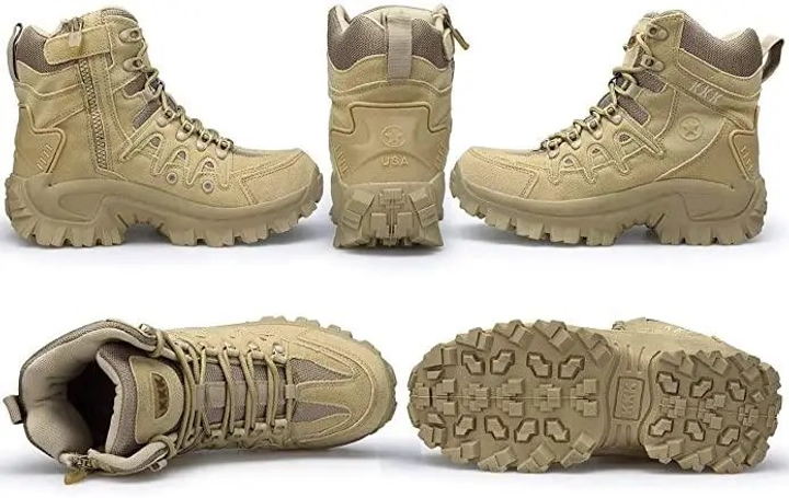 Берцы ККК тактические военные армейские водоотталкивающие ботинки на молнии и шнурках, размер 46 - изображение 2