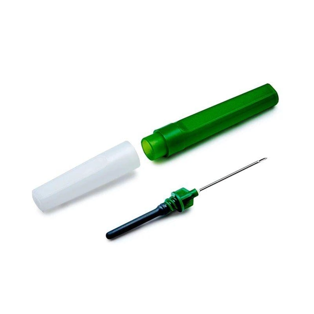 Голка для вакуумного забору крові «ВОЛЕС» 21G (0,8х38мм) зелена 100 шт. в уп - зображення 1