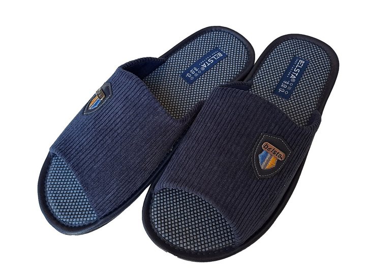 Комнатные тапочки открытые Белста BM59-4 вельветовые синие 44 от ...