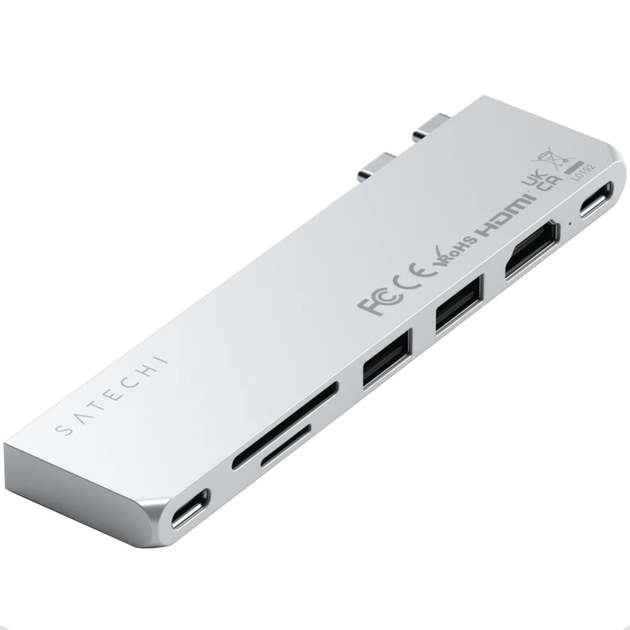 Хаб-адаптер Satechi Aluminum USB-C Pro Hub Slim Adapter, Silver (ST-HUCPHSS) - изображение 2