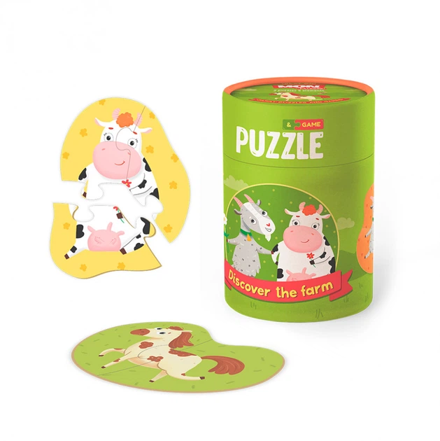 Детский развивающий пазл "Кто живет на ферме" Mon Puzzle 2 пазла по 2 элемента (20010700001111) - изображение 5
