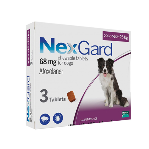 Жувальна таблетка для захисту собак Merial NexGard L 10-25 кг 3 таблетки - Фото 1 Жувальна таблетка для захисту собак Merial NexGard L 10-25 кг 3 таблетки - зображення 1