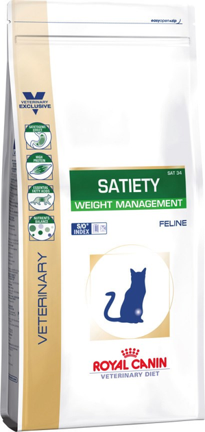 Sucha karma dla dorosłych kotów Royal Canin Satiety Weight Management Cat 3,5 kg (3182550768481) (39430351) - obraz 1