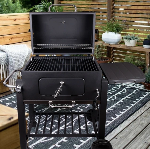 Вугільний гриль-барбекю з термометром GRILL BLACK - зображення 8