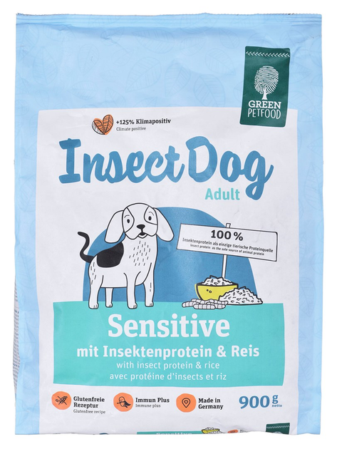 Sucha karma dla dorosłych psów Green Petfood InsectDog Sensitive 900 g (4032254748076) - obraz 1