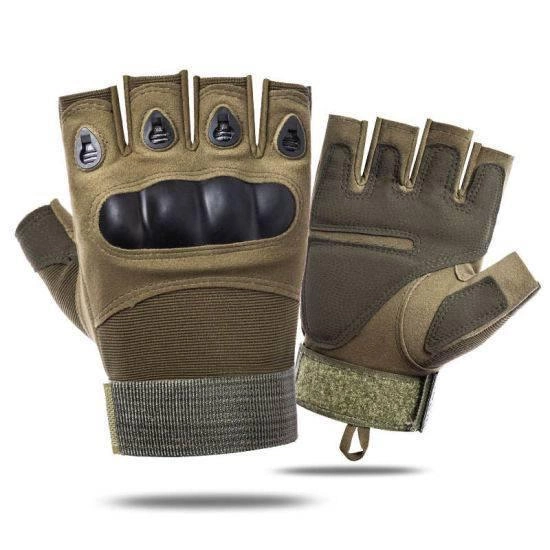 Тактичні рукавички Oakley відкриті Олива, безпалі армійські рукавички розмір L - изображение 2