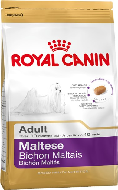 Сухий повнораціонний корм для дорослих та старіючих собак породи Мальтійська болонка Royal Canin Maltese Adult у віці 10 місяців і старше 500 г (3182550782180) (3995005) - зображення 1