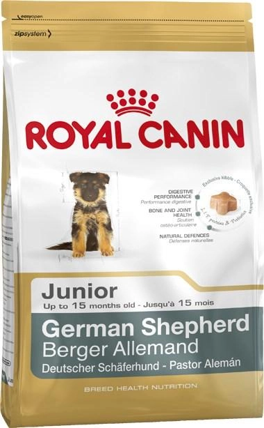 Sucha karma pełnoporcjowa dla szczeniąt Royal Canin German Shepherd Puppy Owczarki niemieckie psy do 15 miesiąca życia 12 kg (3182550724159) (25191201) - obraz 1
