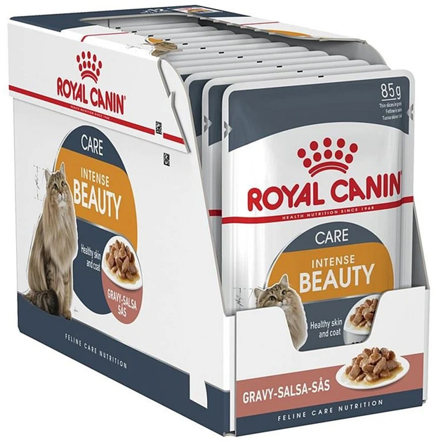 Вологий корм для дорослих кішок Royal Canin Intense Beauty in Jelly 12 x 85 г (9003579311790) - зображення 1