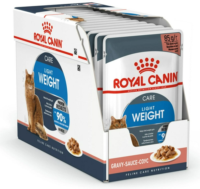 Упаковка вологого корму для дорослих кішок Royal Canin Light Weight Care шматочки в желе 12 шт х по 85 г (9003579311806) - зображення 1