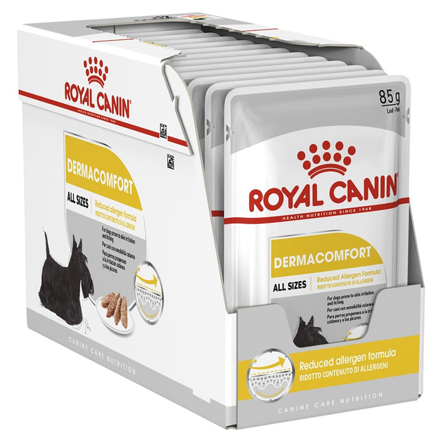 Mokra karma dla psów Royal Canin Dermacomfort antyalergiczna - saszetki 12x85g (9003579008812) - obraz 1