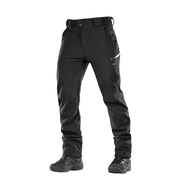 Soft Shell M-Tac штаны Winter Black, зимние штаны M-Tac Black для военных, Штаны зима Soft Shell для полиции L - изображение 2