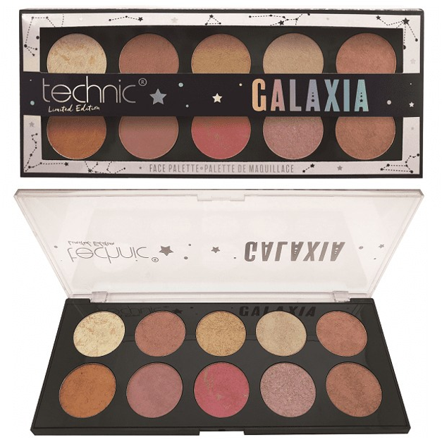 Палитра для макияжа Technic Galaxia Face Palette for Blusher, Bronzer ...