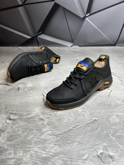 Мужские черные тактические кроссовки из высококачественного натурального нубука размер 40 - изображение 2