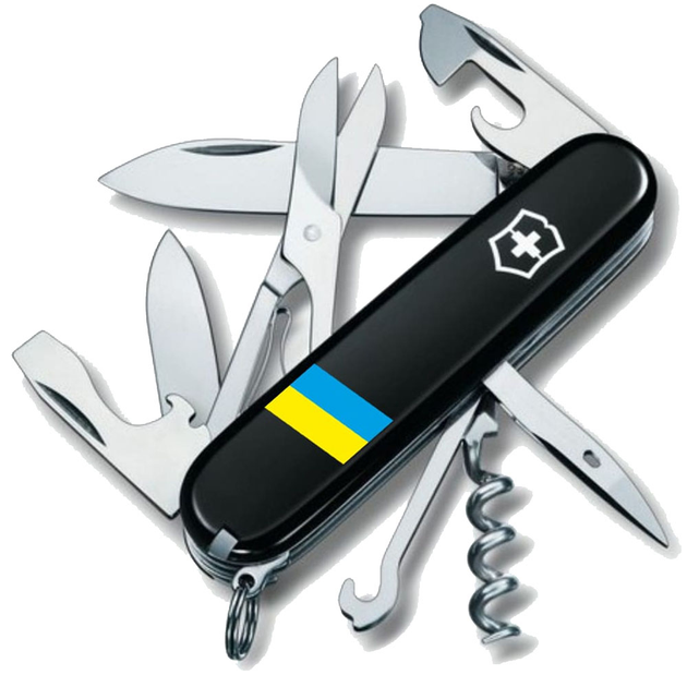 Комплект Нож Victorinox Climber Ukraine Флаг Украины 1.3703.3_T1100u + Чехол с фонариком Police - изображение 2