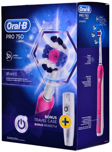 Szczoteczka elektryczna Braun Oral-B Pro 750 różowa - obraz 8
