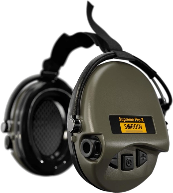 Активні навушники Sordin Supreme Pro X із заднім тримачем Зелений (5010014) - зображення 1