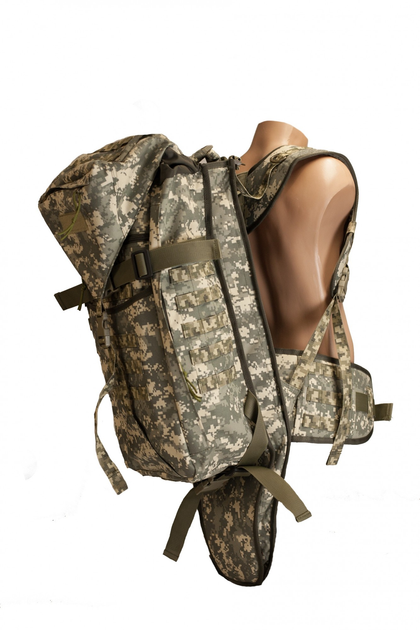 Тактичний рюкзак снайпера 40 літрів об'єм, штурмовий військовий рюкзак, водовідштовхувальний cordura піксель-олива - зображення 2