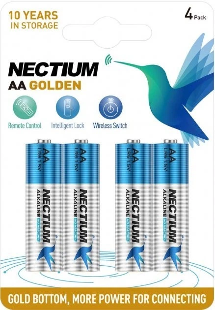 Щелочные батарейки Nectium AA (LR6) blister 4шт/уп - Фото 1 Щелочные батарейки Nectium AA (LR6) blister 4шт/уп - изображение 1