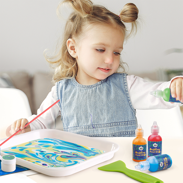 Набір для малювання на воді Jar Melo 12 кольорів Marbling Kit. Набір для марморування , ЕБРУ ( JA92606 ) - зображення 8